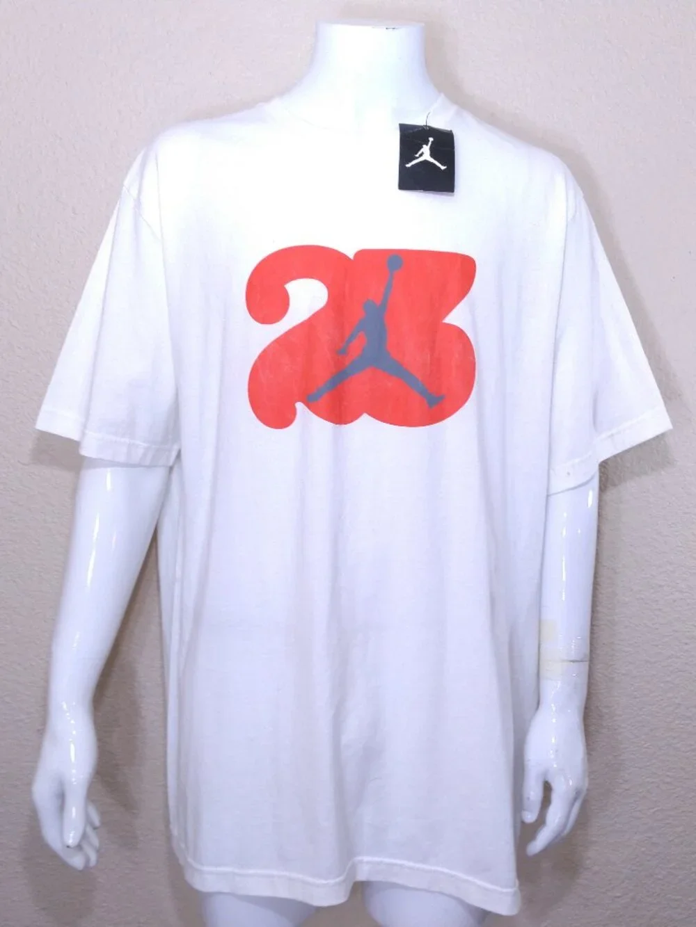 AIR JORDAN T Shirt XXL 23 JUMPMAN Graphic Tee 2XL White ORANGE Grey RETRO Nike